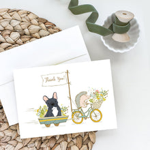 Load image into Gallery viewer, French Bulldog Black Greeting Cards -  Blank Note Cards – 8-Pack of Artist-Designed Cards with Envelopes