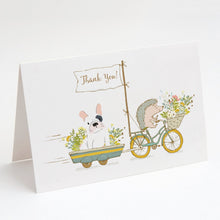 Load image into Gallery viewer, French Bulldog White Patch Greeting Cards -  Blank Note Cards – 8-Pack of Artist-Designed Cards with Envelopes