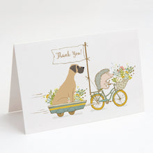 Load image into Gallery viewer, Great Dane Fawn Natural Ears Greeting Cards -  Blank Note Cards – 8-Pack of Artist-Designed Cards with Envelopes