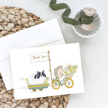 Load image into Gallery viewer, Pomeranian Black and White Greeting Cards -  Blank Note Cards – 8-Pack of Artist-Designed Cards with Envelopes