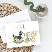 Load image into Gallery viewer, Poodle Black Greeting Cards -  Blank Note Cards – 8-Pack of Artist-Designed Cards with Envelopes