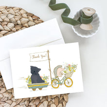 Load image into Gallery viewer, Pug Black Greeting Cards -  Blank Note Cards – 8-Pack of Artist-Designed Cards with Envelopes