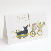 Load image into Gallery viewer, Scottish Terrier Greeting Cards -  Blank Note Cards – 8-Pack of Artist-Designed Cards with Envelopes