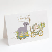 Load image into Gallery viewer, Weimaraner Long Tail Greeting Cards -  Blank Note Cards – 8-Pack of Artist-Designed Cards with Envelopes