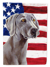 Load image into Gallery viewer, USA American Flag with Weimaraner Flag Canvas House Size