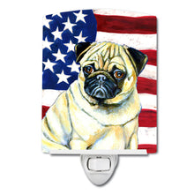 Load image into Gallery viewer, USA American Flag with Pug Ceramic Night Light LH9002CNL