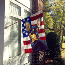 Load image into Gallery viewer, USA American Flag with Min Pin Flag Canvas House Size