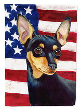 Load image into Gallery viewer, USA American Flag with Min Pin Flag Canvas House Size