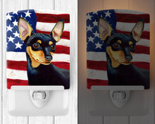 Load image into Gallery viewer, USA American Flag with Min Pin Ceramic Night Light LH9004CNL