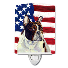 Load image into Gallery viewer, USA American Flag with French Bulldog Ceramic Night Light LH9006CNL