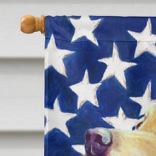 Load image into Gallery viewer, USA American Flag with Labrador Flag Canvas House Size