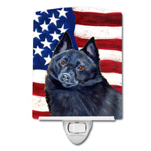 Load image into Gallery viewer, USA American Flag with Schipperke Ceramic Night Light LH9009CNL
