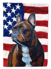 Load image into Gallery viewer, USA American Flag with French Bulldog Flag Canvas House Size