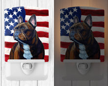 Load image into Gallery viewer, USA American Flag with French Bulldog Ceramic Night Light LH9010CNL