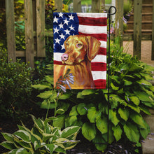 Load image into Gallery viewer, USA American Flag with Vizsla Garden Flag – Decorative Outdoor Yard Flag