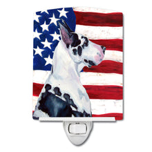 Load image into Gallery viewer, USA American Flag with Great Dane Ceramic Night Light LH9013CNL
