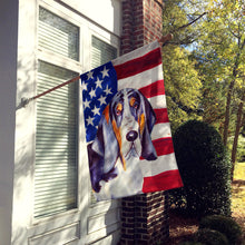 Load image into Gallery viewer, USA American Flag with Basset Hound Flag Canvas House Size