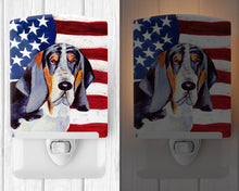 Load image into Gallery viewer, USA American Flag with Basset Hound Ceramic Night Light LH9014CNL