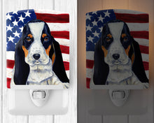 Load image into Gallery viewer, USA American Flag with Basset Hound Ceramic Night Light LH9015CNL
