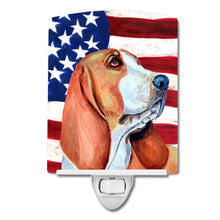 Load image into Gallery viewer, USA American Flag with Basset Hound Ceramic Night Light LH9017CNL