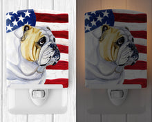 Load image into Gallery viewer, USA American Flag with English Bulldog Ceramic Night Light LH9018CNL