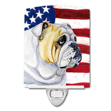Load image into Gallery viewer, USA American Flag with English Bulldog Ceramic Night Light LH9018CNL
