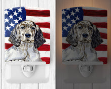 Load image into Gallery viewer, USA American Flag with English Setter Ceramic Night Light LH9022CNL