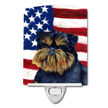 Load image into Gallery viewer, USA American Flag with Brussels Griffon Ceramic Night Light LH9027CNL