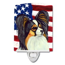 Load image into Gallery viewer, USA American Flag with Papillon Ceramic Night Light LH9029CNL