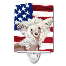 Load image into Gallery viewer, USA American Flag with Chinese Crested Ceramic Night Light LH9031CNL