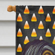Load image into Gallery viewer, Papillon Candy Corn Halloween Portrait Flag Canvas House Size