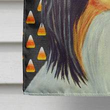 Load image into Gallery viewer, Papillon Candy Corn Halloween Portrait Flag Canvas House Size