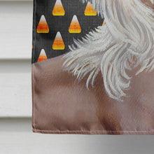 Load image into Gallery viewer, Chinese Crested Candy Corn Halloween Portrait Flag Canvas House Size