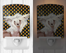 Load image into Gallery viewer, Chinese Crested Candy Corn Halloween Portrait Ceramic Night Light LH9042CNL
