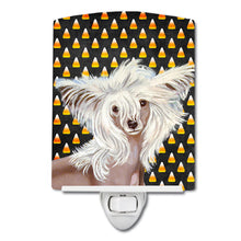 Load image into Gallery viewer, Chinese Crested Candy Corn Halloween Portrait Ceramic Night Light LH9042CNL