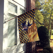Load image into Gallery viewer, Leonberger Candy Corn Halloween Portrait Flag Canvas House Size