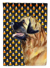 Load image into Gallery viewer, Leonberger Candy Corn Halloween Portrait Garden Flag – Decorative Outdoor Yard Flag