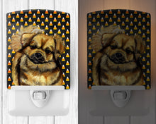 Load image into Gallery viewer, Tibetan Spaniel Candy Corn Halloween Portrait Ceramic Night Light LH9044CNL