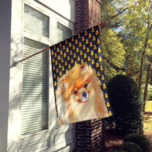 Load image into Gallery viewer, Pomeranian Candy Corn Halloween Portrait Flag Canvas House Size