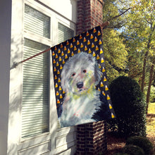 Load image into Gallery viewer, Old English Sheepdog Candy Corn Halloween Portrait Flag Canvas House Size