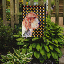 Load image into Gallery viewer, Petit Basset Griffon Vendeen Candy Corn Halloween Portrait Garden Flag – Decorative Outdoor Yard Flag