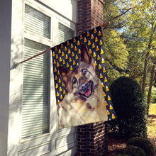 Load image into Gallery viewer, Norwegian Elkhound Candy Corn Halloween Portrait Flag Canvas House Size
