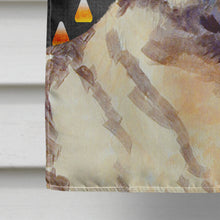 Load image into Gallery viewer, Norwegian Elkhound Candy Corn Halloween Portrait Flag Canvas House Size