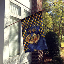 Load image into Gallery viewer, Brussels Griffon Candy Corn Halloween Portrait Flag Canvas House Size
