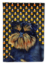 Load image into Gallery viewer, Brussels Griffon Candy Corn Halloween Portrait Garden Flag – Decorative Outdoor Yard Flag