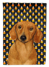 Load image into Gallery viewer, Dachshund Candy Corn Halloween Portrait Flag Canvas House Size