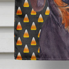 Load image into Gallery viewer, Dachshund Candy Corn Halloween Portrait Flag Canvas House Size