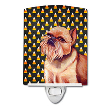Load image into Gallery viewer, Brussels Griffon Candy Corn Halloween Portrait Ceramic Night Light LH9055CNL