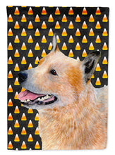 Load image into Gallery viewer, Australian Cattle Dog Candy Corn Halloween Portrait Flag Canvas House Size