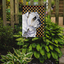 Load image into Gallery viewer, Bulldog English Candy Corn Halloween Portrait Garden Flag – Decorative Outdoor Yard Flag